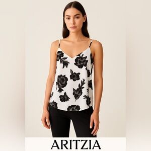 Babaton Black Floral Blouse on White